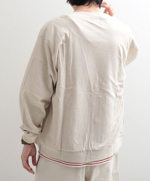 GLOSTER(グロスター)の「【GLOSTER/グロスター】リネン混バルーン袖 ルーズフィットカーディガン(カーディガン/ボレロ・メンズ・ライトパープル/チャコールグレー/アイボリー・L/M)」の8枚目の写真