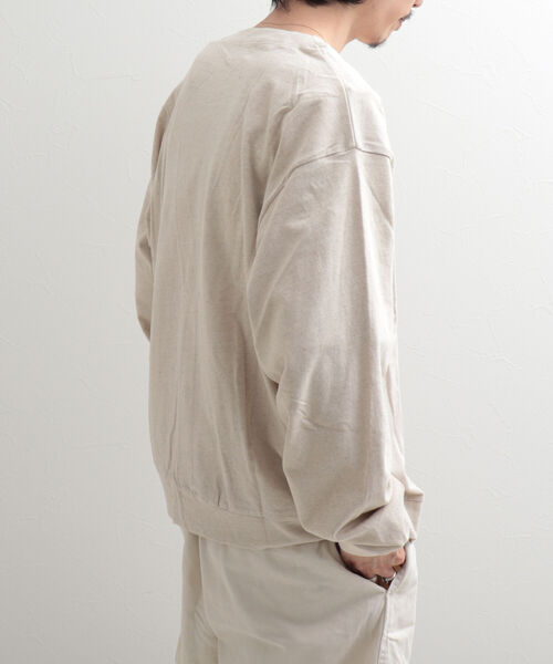 GLOSTER(グロスター)の「【GLOSTER/グロスター】リネン混バルーン袖 ルーズフィットカーディガン(カーディガン/ボレロ・メンズ・ライトパープル/チャコールグレー/アイボリー・L/M)」の5枚目の写真