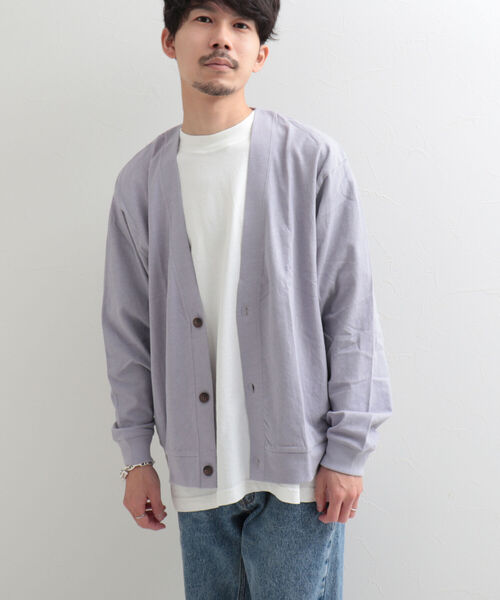 GLOSTER(グロスター)の「【GLOSTER/グロスター】リネン混バルーン袖 ルーズフィットカーディガン(カーディガン/ボレロ・メンズ・ライトパープル/チャコールグレー/アイボリー・L/M)」の9枚目の写真