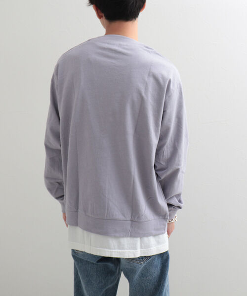 GLOSTER(グロスター)の「【GLOSTER/グロスター】リネン混バルーン袖 ルーズフィットカーディガン(カーディガン/ボレロ・メンズ・ライトパープル/チャコールグレー/アイボリー・L/M)」の6枚目の写真