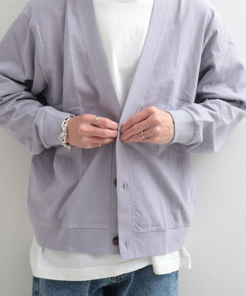 GLOSTER(グロスター)の「【GLOSTER/グロスター】リネン混バルーン袖 ルーズフィットカーディガン(カーディガン/ボレロ・メンズ・ライトパープル/チャコールグレー/アイボリー・L/M)」の20枚目の写真