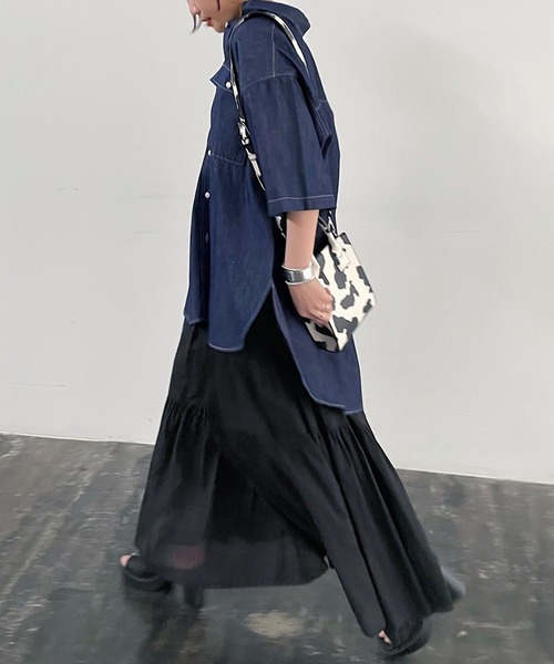 PAGEBOY（ページボーイ）の「デニムオーバーシャツ（シャツ/ブラウス・レディース・ブラック系その他/ブルー系その他/インディゴブルー・FREE）」の6枚目の写真