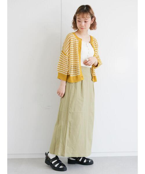 ehka sopo（エヘカソポ）の「透かしボーダークルーカーディガン（カーディガン/ボレロ・レディース・ブラック/ピンク/イエロー/グリーン・ﾌﾘ-）」の19枚目の写真