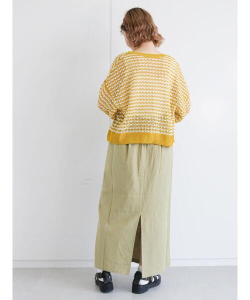 ehka sopo（エヘカソポ）の「透かしボーダークルーカーディガン（カーディガン/ボレロ・レディース・ブラック/ピンク/イエロー/グリーン・ﾌﾘ-）」の18枚目の写真