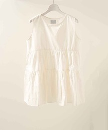 ブロードティアードノースリーブブラウス