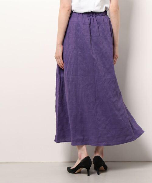 KOBE LETTUCE（コウベレタス）の「ふくれジャガードマキシスカート（スカート・レディース・パープル/オフホワイト/ライム・FREE）」の6枚目の写真