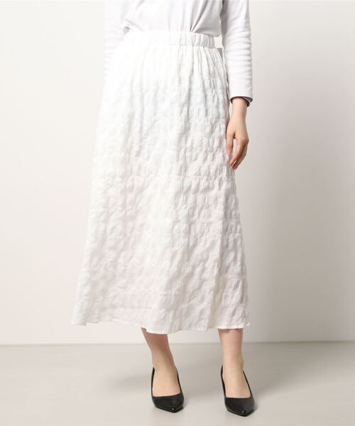 KOBE LETTUCE（コウベレタス）の「ふくれジャガードマキシスカート（スカート・レディース・パープル/オフホワイト/ライム・FREE）」の14枚目の写真