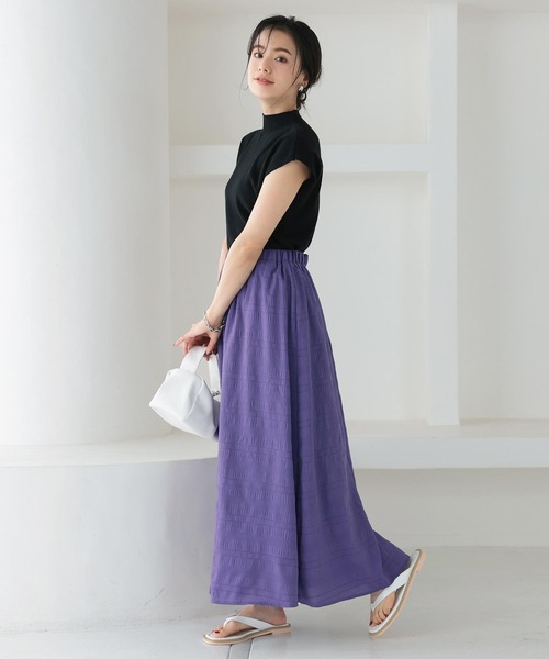 KOBE LETTUCE（コウベレタス）の「ふくれジャガードマキシスカート（スカート・レディース・パープル/オフホワイト/ライム・FREE）」の11枚目の写真