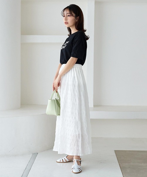 KOBE LETTUCE（コウベレタス）の「ふくれジャガードマキシスカート（スカート・レディース・パープル/オフホワイト/ライム・FREE）」の9枚目の写真