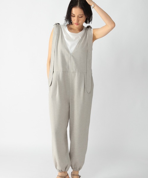 BARNYARDSTORM（バンヤードストーム）の「BARNYARDSTORM / リボンショルダーオールインワン（サロペット/オーバーオール・レディース・ベージュ/ネイビー・0/1）」の16枚目の写真