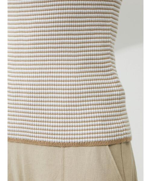 Sugar spoon(シュガースプーン)の「・SUGAR SPOON ボーダーリブニットタンク(タンクトップ・レディース・ブラック/ベージュ/ブラウン/イエロー/グリーン/テラコッタ・FREE)」の21枚目の写真