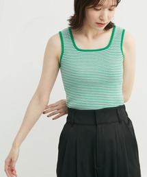 Sugar spoon | ・SUGAR SPOON ボーダーリブニットタンク(タンクトップ)