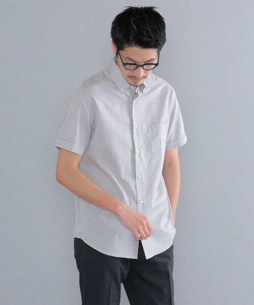 SHIPS（シップス）の「SHIPS: ギンガムチェック 半袖 シャツ（Tシャツ/カットソー・メンズ・ネイビー/グレー・SMALL/MEDIUM/LARGE/X-LARGE）」の15枚目の写真