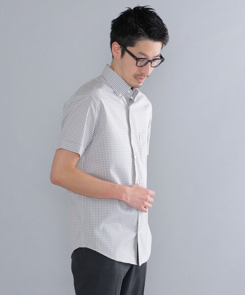 SHIPS（シップス）の「SHIPS: ギンガムチェック 半袖 シャツ（Tシャツ/カットソー・メンズ・ネイビー/グレー・SMALL/MEDIUM/LARGE/X-LARGE）」の12枚目の写真