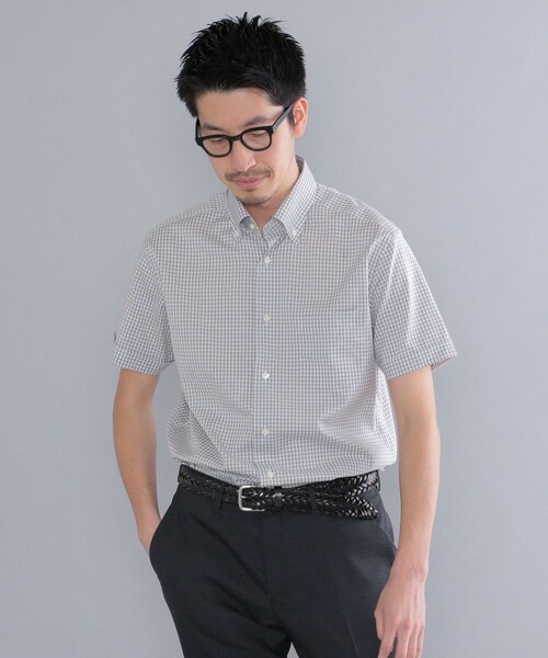 SHIPS（シップス）の「SHIPS: ギンガムチェック 半袖 シャツ（Tシャツ/カットソー・メンズ・ネイビー/グレー・SMALL/MEDIUM/LARGE/X-LARGE）」の11枚目の写真