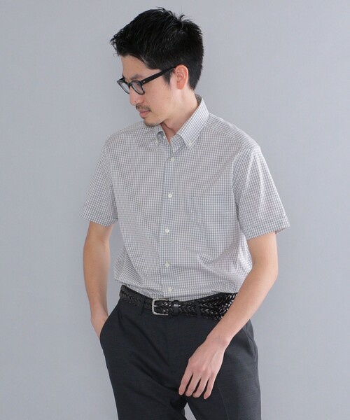 SHIPS（シップス）の「SHIPS: ギンガムチェック 半袖 シャツ（Tシャツ/カットソー・メンズ・ネイビー/グレー・SMALL/MEDIUM/LARGE/X-LARGE）」の9枚目の写真