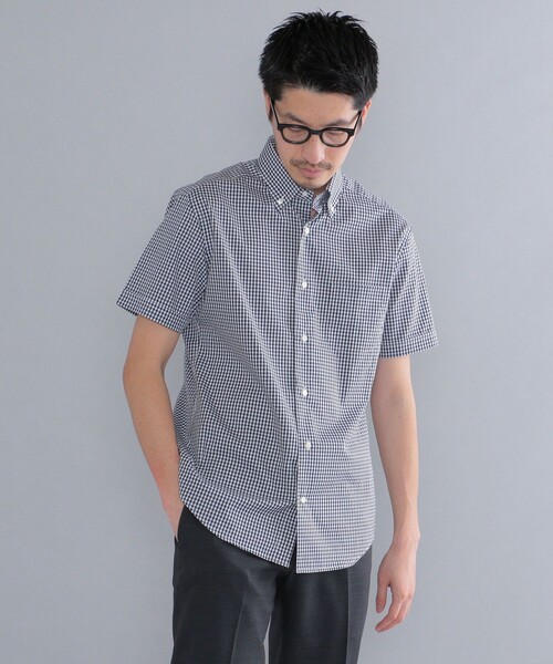 SHIPS（シップス）の「SHIPS: ギンガムチェック 半袖 シャツ（Tシャツ/カットソー・メンズ・ネイビー/グレー・SMALL/MEDIUM/LARGE/X-LARGE）」の8枚目の写真