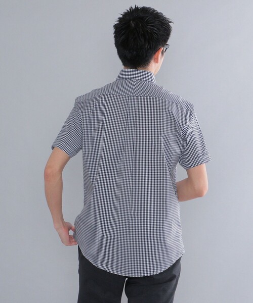 SHIPS（シップス）の「SHIPS: ギンガムチェック 半袖 シャツ（Tシャツ/カットソー・メンズ・ネイビー/グレー・SMALL/MEDIUM/LARGE/X-LARGE）」の6枚目の写真