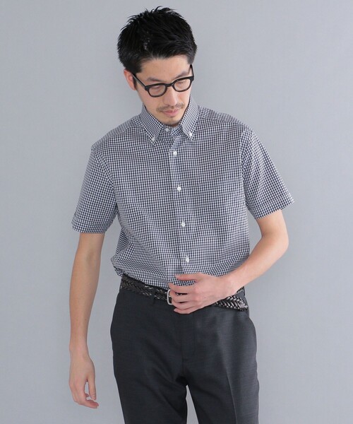 SHIPS（シップス）の「SHIPS: ギンガムチェック 半袖 シャツ（Tシャツ/カットソー・メンズ・ネイビー/グレー・SMALL/MEDIUM/LARGE/X-LARGE）」の4枚目の写真