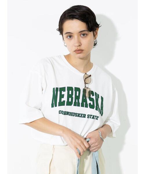 koe(コエ)の「カレッジプリント半袖Tシャツ*(Tシャツ/カットソー・レディース・グリーン/ブラック/ホワイト/ブルー・XL/M/L)」の20枚目の写真