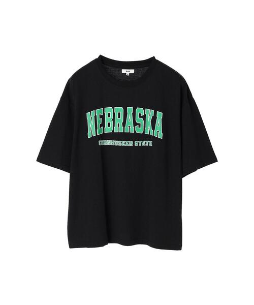 koe(コエ)の「カレッジプリント半袖Tシャツ*(Tシャツ/カットソー・レディース・グリーン/ブラック/ホワイト/ブルー・XL/M/L)」の21枚目の写真