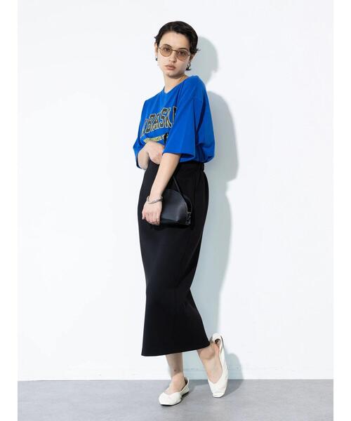 koe(コエ)の「カレッジプリント半袖Tシャツ*(Tシャツ/カットソー・レディース・グリーン/ブラック/ホワイト/ブルー・XL/M/L)」の5枚目の写真