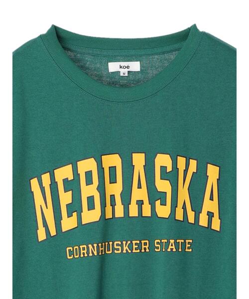 koe(コエ)の「カレッジプリント半袖Tシャツ*(Tシャツ/カットソー・レディース・グリーン/ブラック/ホワイト/ブルー・XL/M/L)」の16枚目の写真