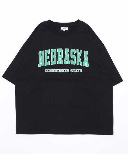 koe(コエ)の「カレッジプリント半袖Tシャツ*(Tシャツ/カットソー・レディース・グリーン/ブラック/ホワイト/ブルー・XL/M/L)」の8枚目の写真