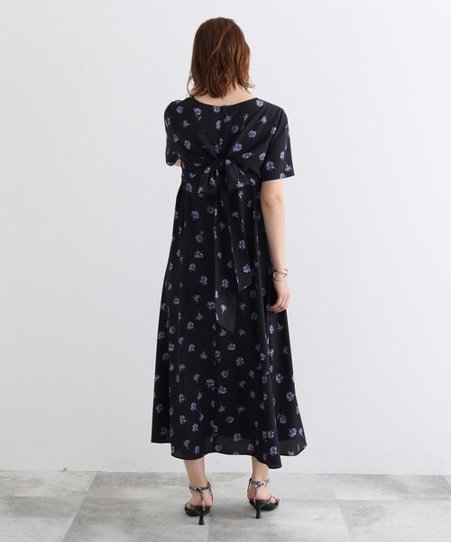 極美品 インディヴィ 洗える アシメ切り替えフラワーワンピース 2WAY 19号 INDIVI（インディヴィ）の「◇【洗える/2WAY】アシメ切り替えフラワー