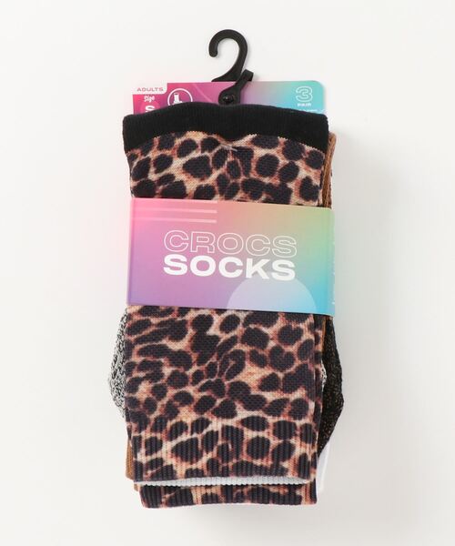crocs(クロックス)の「クロックス クロックス ソックス アダルト クルー アニマル レミックス 3 パック ソックス/靴下 / crocs Crocs Socks Adult Crew Animal Remix 3 Pack(ソックス/靴下・レディース・ブラック系その他・S/L/M)」の1枚目の写真