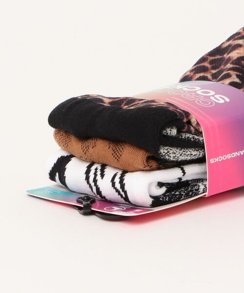crocs(クロックス)の「クロックス クロックス ソックス アダルト クルー アニマル レミックス 3 パック ソックス/靴下 / crocs Crocs Socks Adult Crew Animal Remix 3 Pack(ソックス/靴下・レディース・ブラック系その他・S/L/M)」の2枚目の写真