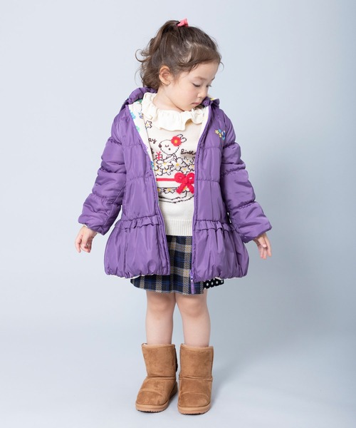 KP（ケーピー）の「森のmimiちゃん柄リバーシブルタフタ中綿ジャケット(100～130cm)（ノーカラーコート・キッズ・レッド/パープル/ピンク・100cm/120cm/110cm/130cm）」の17枚目の写真
