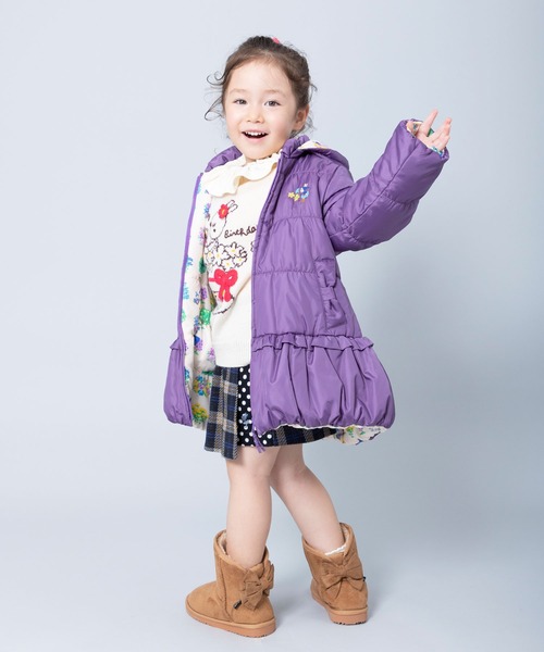 KP（ケーピー）の「森のmimiちゃん柄リバーシブルタフタ中綿ジャケット(100～130cm)（ノーカラーコート・キッズ・レッド/パープル/ピンク・100cm/120cm/110cm/130cm）」の20枚目の写真