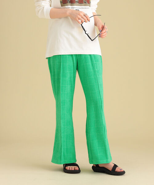 RAYBEAMS 緑ラインフレアパンツ RAYBEAMS 緑ラインフレアパンツ