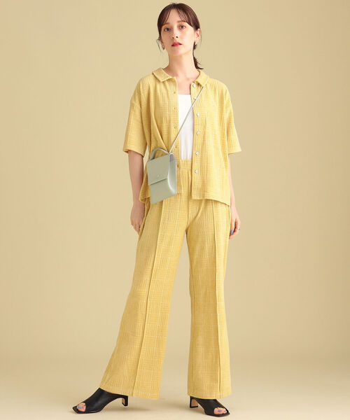 Ray BEAMS（レイビームス）の「Ray BEAMS / パイル ジャカード フレア パンツ（その他パンツ・レディース・イエロー/ケリー・0/1）」の9枚目の写真