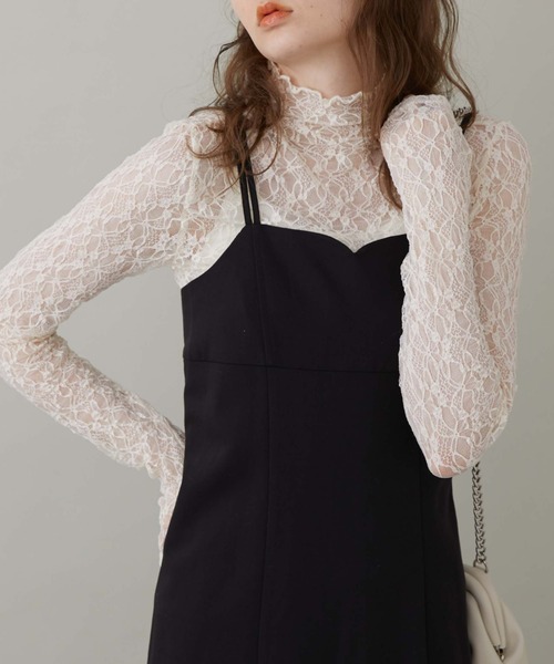 archives（アルシーヴ）の「ＢａｃｋオープンレースＴＯＰＳ（Tシャツ/カットソー・レディース・ブラック/アイボリー・MEDIUM）」の13枚目の写真