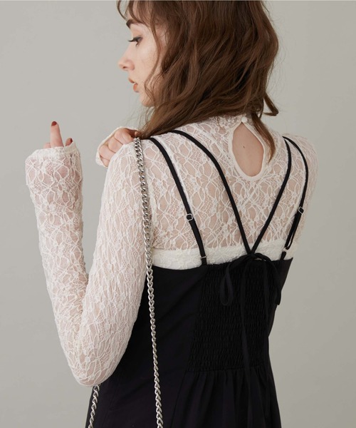 archives（アルシーヴ）の「ＢａｃｋオープンレースＴＯＰＳ（Tシャツ/カットソー・レディース・ブラック/アイボリー・MEDIUM）」の14枚目の写真