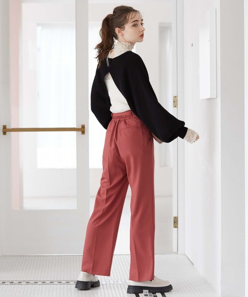 archives（アルシーヴ）の「ＢａｃｋオープンレースＴＯＰＳ（Tシャツ/カットソー・レディース・ブラック/アイボリー・MEDIUM）」の17枚目の写真