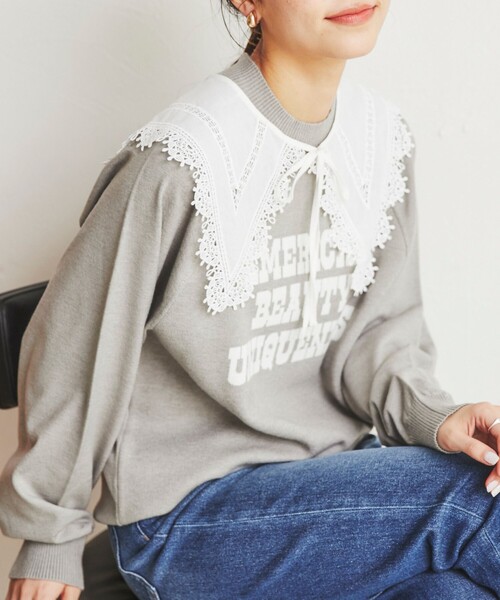 coen(コーエン)の「ヴィンテージライクレースカラー(付け襟・レディース・ホワイト/ブラック・FREE)」の5枚目の写真