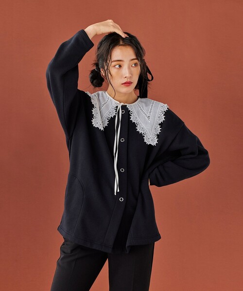 coen(コーエン)の「ヴィンテージライクレースカラー(付け襟・レディース・ホワイト/ブラック・FREE)」の6枚目の写真