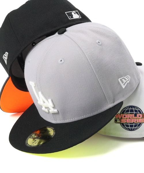 59FIFTY グレーキャップ 7 3/8パッチ黒色、縁取り黄色、ツバ裏黒色 59FIFTY グレーキャップ 7 3/8パッチ黒色、縁取り黄色、ツバ裏