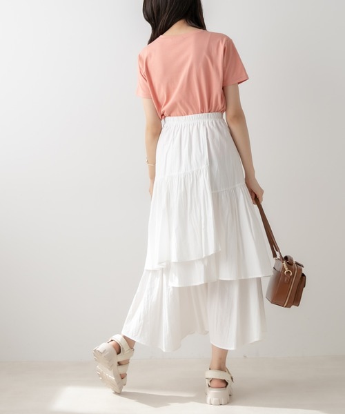 OLIVE des OLIVE(オリーブデオリーブ)の「ランダムティアードスカート(スカート・レディース・ピンク/ブラック/オフホワイト・FREE)」の6枚目の写真