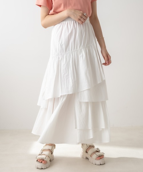 OLIVE des OLIVE(オリーブデオリーブ)の「ランダムティアードスカート(スカート・レディース・ピンク/ブラック/オフホワイト・FREE)」の7枚目の写真