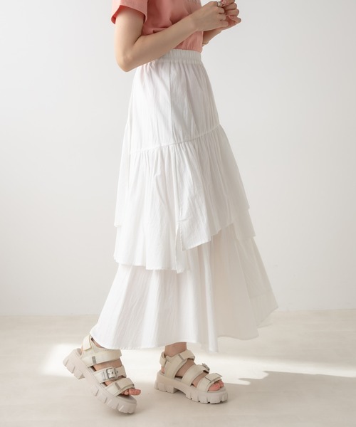 OLIVE des OLIVE(オリーブデオリーブ)の「ランダムティアードスカート(スカート・レディース・ピンク/ブラック/オフホワイト・FREE)」の8枚目の写真