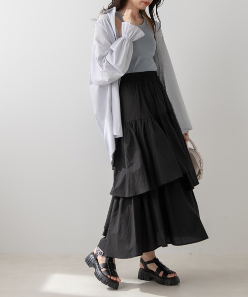 OLIVE des OLIVE(オリーブデオリーブ)の「ランダムティアードスカート(スカート・レディース・ピンク/ブラック/オフホワイト・FREE)」の11枚目の写真