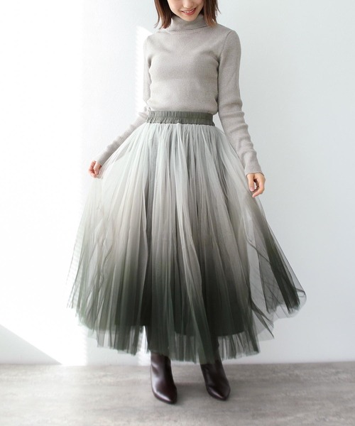 Sretsis フェザーグラデーションスカート 楽天市場】フレアスカート グラデーション プリーツ ふんわり