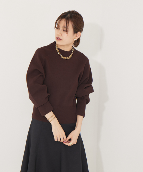 Rouge vif（ルージュヴィフ）の「【セットアップ対応】長袖ニットプルオーバー（ニット/セーター・レディース・ブルー/ブラウン/ブラック・フリー）」の3枚目の写真