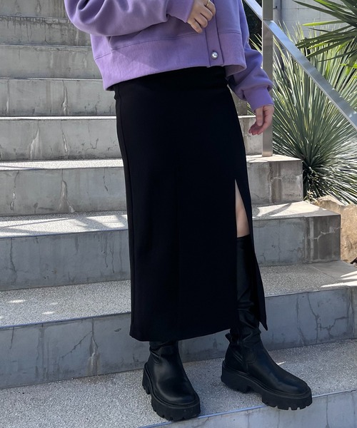 mi via loca（ミヴィアロカ）の「タイトストレッチスカート（スカート・レディース・ブラック/ベージュ/ブラウン・FREE）」の2枚目の写真