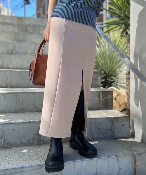 mi via loca（ミヴィアロカ）の「タイトストレッチスカート（スカート・レディース・ブラック/ベージュ/ブラウン・FREE）」の11枚目の写真