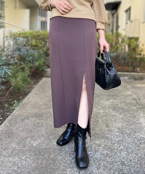 mi via loca（ミヴィアロカ）の「タイトストレッチスカート（スカート・レディース・ブラック/ベージュ/ブラウン・FREE）」の9枚目の写真